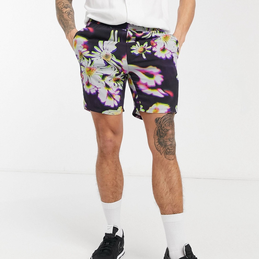 ASOS Multicolor Abstract Print Shorts